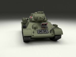 t34-76 tank with interior 3D 모델