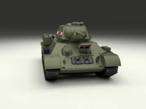 t34-76 tank with interior 3D Model