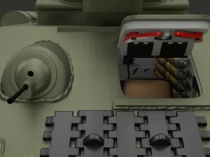 t34-76 tank with interior 3D Model