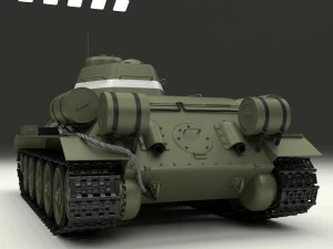 t34-76 tank with interior 3D Model