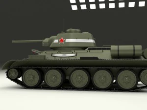 t34-76 tank with interior 3D Model
