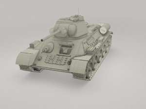 t34-76 tank with interior 3D 모델
