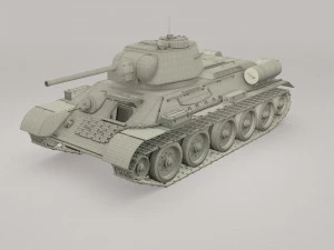 t34-76 tank with interior 3D Model