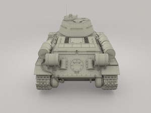 t34-76 tank with interior 3D 모델