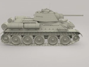 t34-76 tank with interior 3D Model