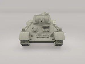 t34-76 tank with interior 3D Model