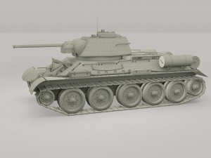 t34-76 tank with interior 3D 모델