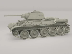 t34-76 tank with interior 3D Model
