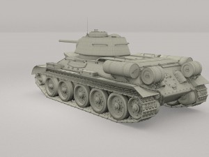 t34-76 tank with interior 3D 모델