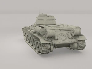 t34-76 tank with interior 3D Model