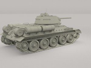 t34-76 tank with interior 3D 모델
