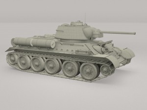 t34-76 tank with interior 3D 모델