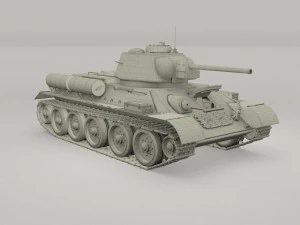 t34-76 tank with interior 3D Model