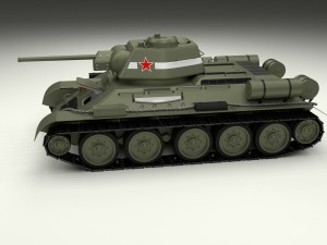 t34-76 tank with interior hdri Modelo 3D