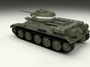 t34-76 tank with interior hdri Modelo 3D