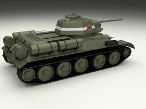 t34-76 tank with interior hdri Modelo 3D