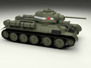 t34-76 tank with interior hdri Modelo 3D