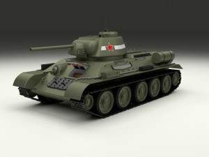 t34-76 tank with interior hdri Modelo 3D