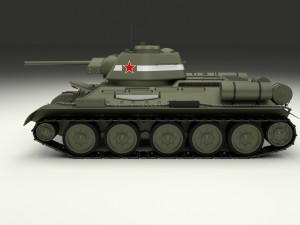 t34-76 tank with interior hdri Modelo 3D