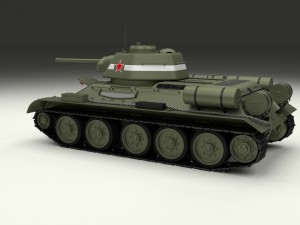 t34-76 tank with interior hdri Modelo 3D