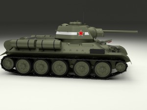 t34-76 tank with interior hdri Modelo 3D