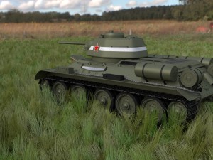 t34-76 tank with interior hdri Modelo 3D
