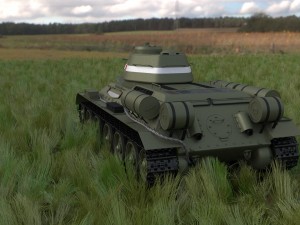 t34-76 tank with interior hdri Modelo 3D