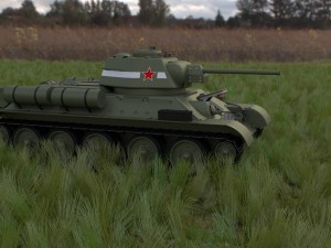 t34-76 tank with interior hdri Modelo 3D