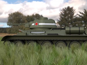 t34-76 tank with interior hdri Modelo 3D