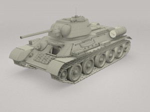 t34-76 tank with interior hdri Modelo 3D