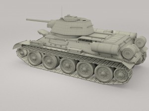 t34-76 tank with interior hdri Modelo 3D