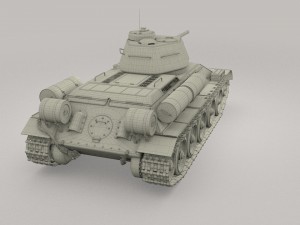 t34-76 tank with interior hdri Modelo 3D