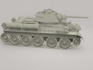 t34-76 tank with interior hdri Modelo 3D