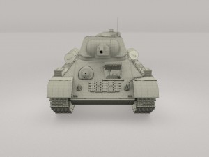 t34-76 tank with interior hdri Modelo 3D