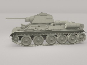 t34-76 tank with interior hdri Modelo 3D