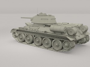 t34-76 tank with interior hdri Modelo 3D