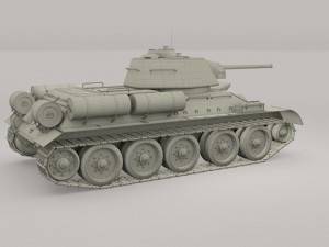 t34-76 tank with interior hdri Modelo 3D