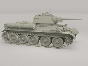 t34-76 tank with interior hdri Modelo 3D