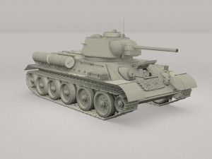 t34-76 tank with interior hdri Modelo 3D