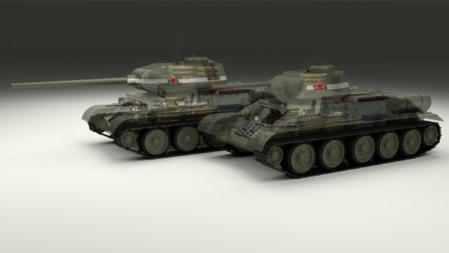 t-34-76-85 w engine bay and interior 3D Model .c4d .max .obj .3ds .fbx .stl .blend 