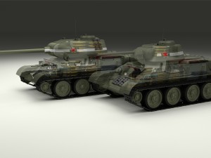 t-34-76-85 w engine bay and interior 3D 모델