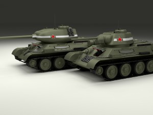 t-34-76-85 w engine bay and interior 3D Model