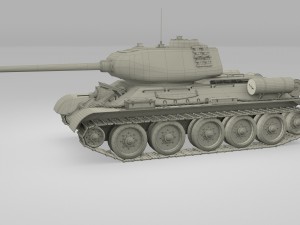 t-34-76-85 w engine bay and interior 3D Model