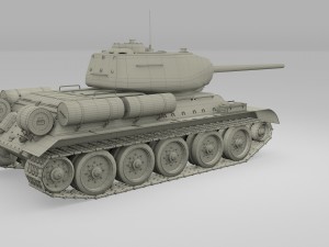 t-34-76-85 w engine bay and interior 3D Model