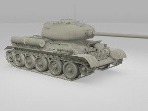 t-34-76-85 w engine bay and interior 3D Model