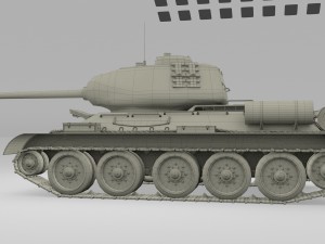 t-34-76-85 w engine bay and interior 3D Model