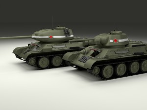 t-34 76-85 tanks w interior Model 3D