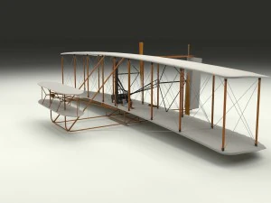 rigged wright flyer 1903 3D Model