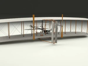 rigged wright flyer 1903 3D Model