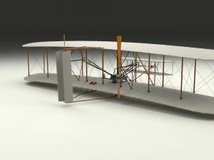 rigged wright flyer 1903 3D Model